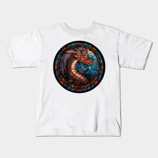 Stained Glass Dragon #7 Kids T-Shirt